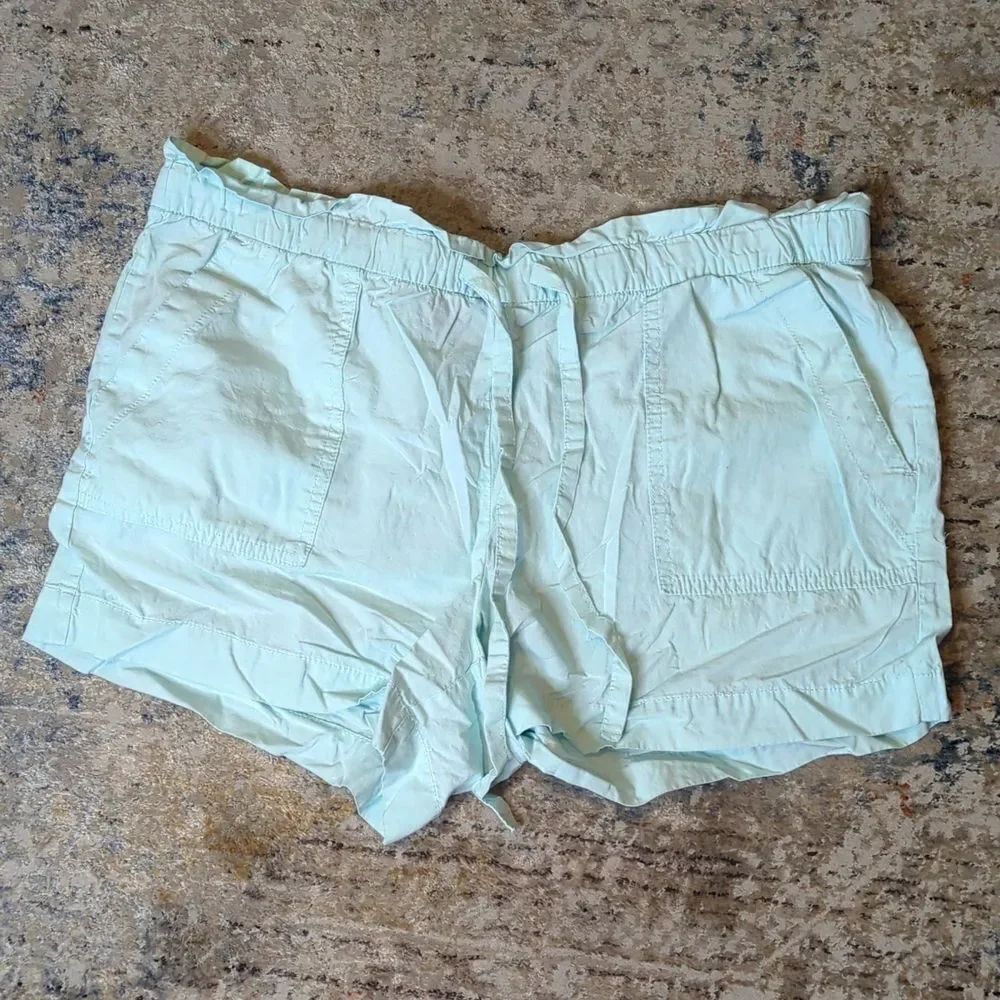 Loft light blue tie waist shorts